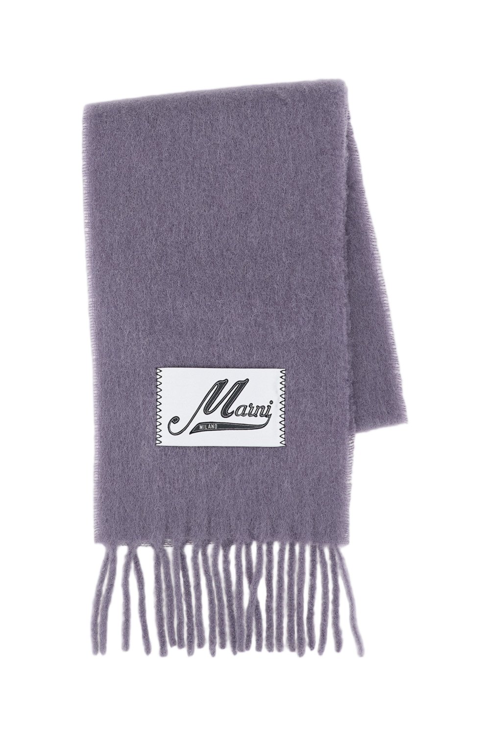 Brushed Alpaca Scarf With Fringed Detailing