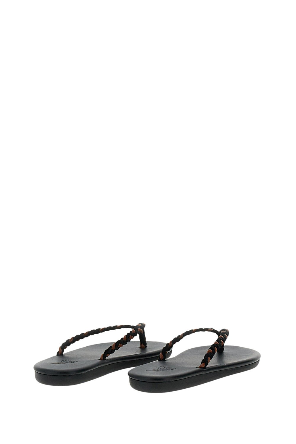 Black Saionara Leather Thong Sandals