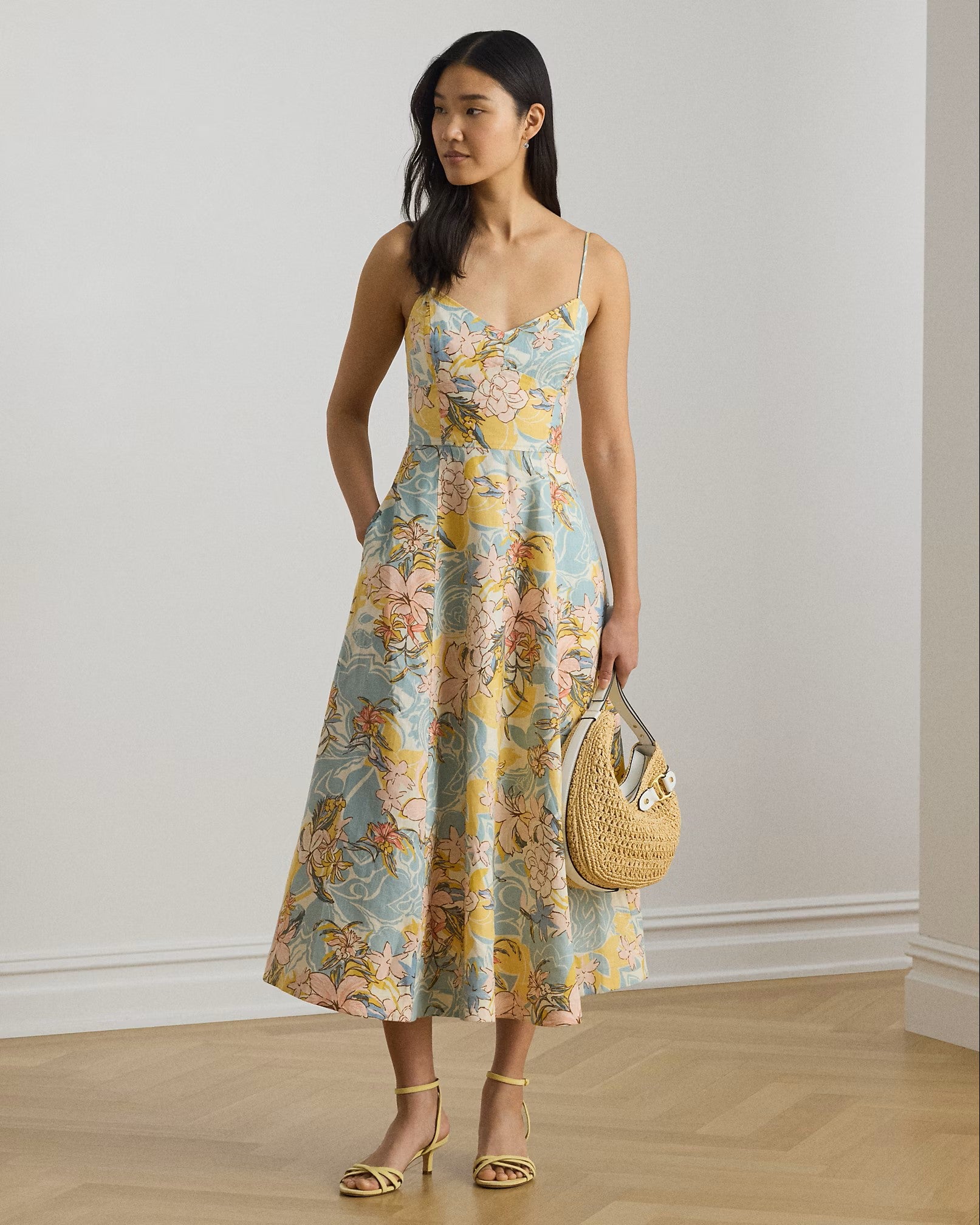 Floral Woven Classic Linen Dress
