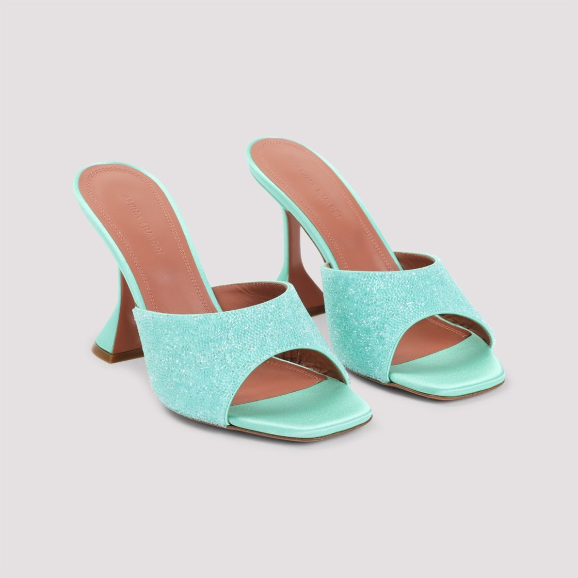 Satin Open-Toe Sandals With Crystal Embellishments