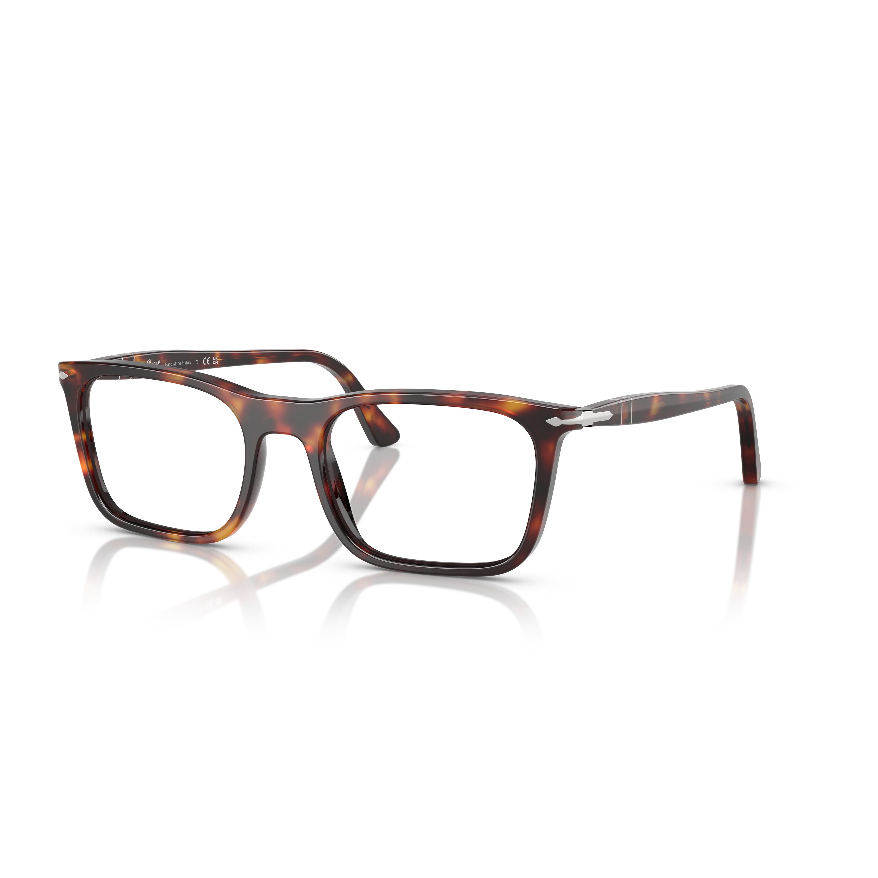 0po3358v Tortoiseshell-Patterned Acetate Eyeglasses with Silver Accents