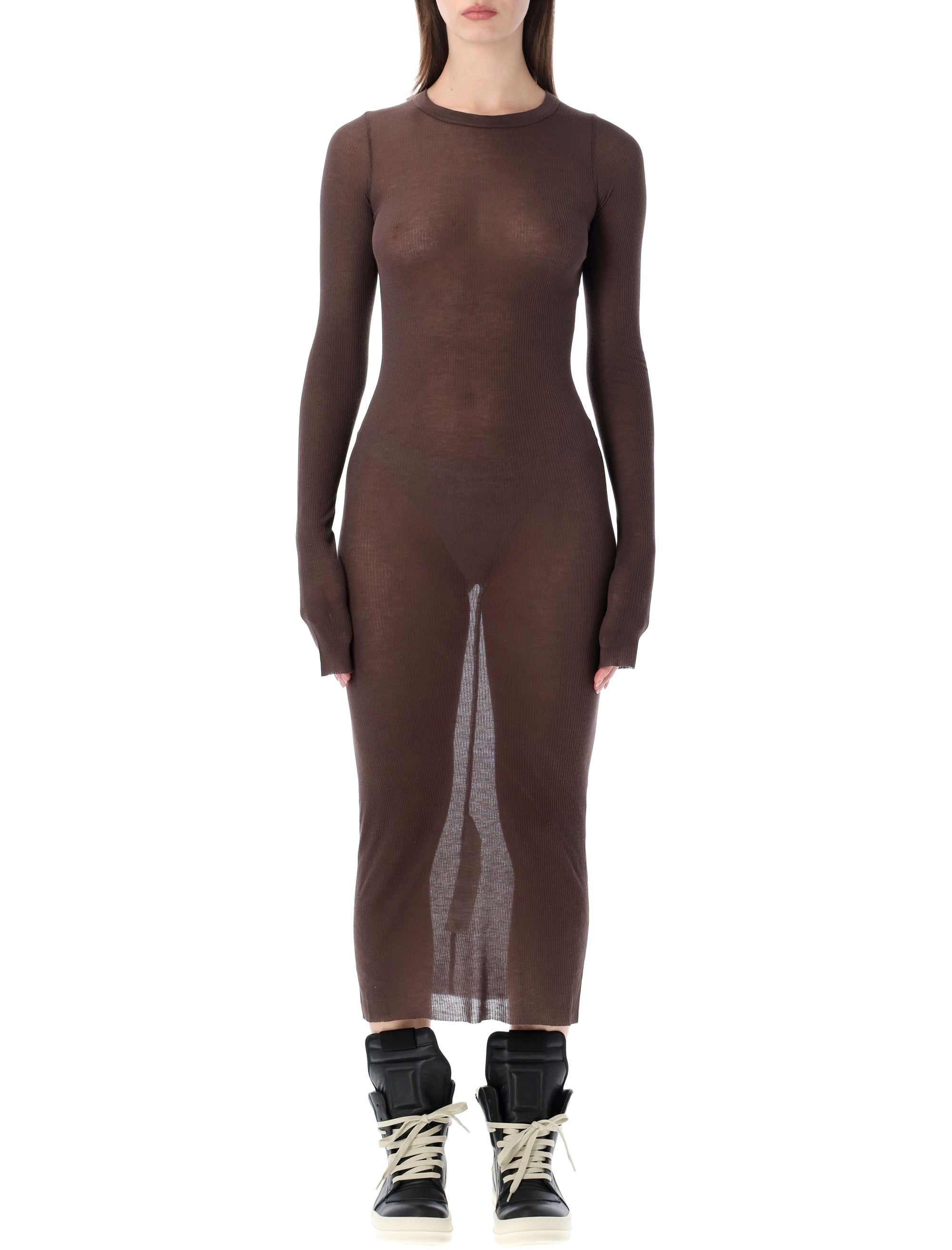 Ribbed Long-Sleeve Dress