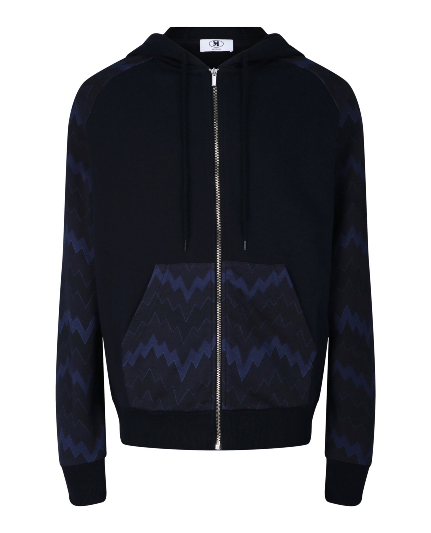 Zig Zag Pattern Zip Hoodie