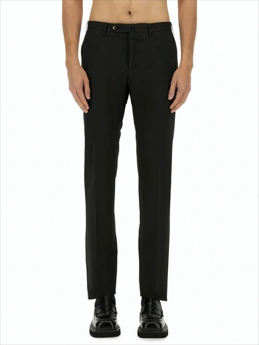 Mid-Rise Straight Pants with Tailored Silhouette