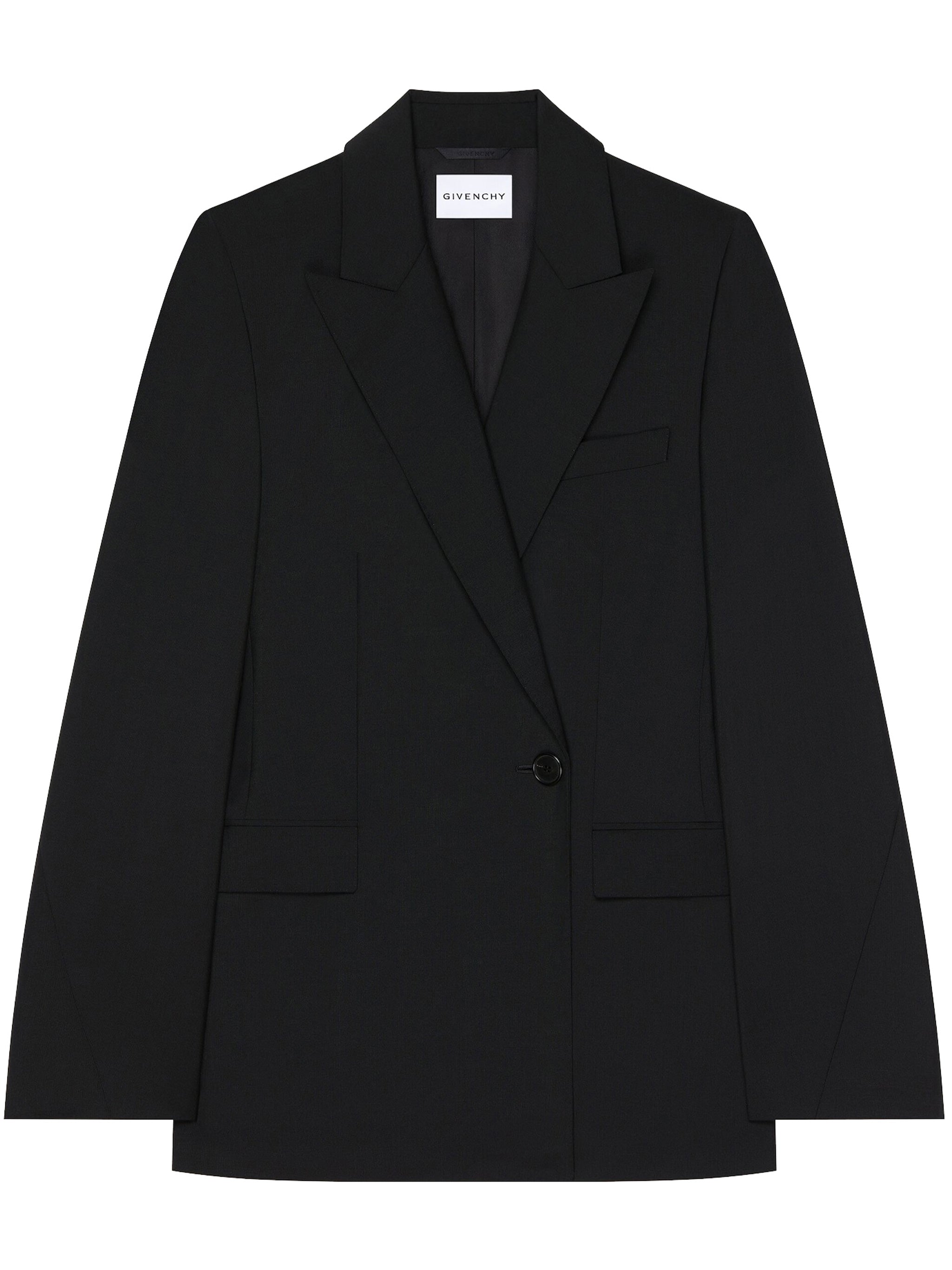 Tailored Double-Breasted Sharp Lapel Wool Jacket