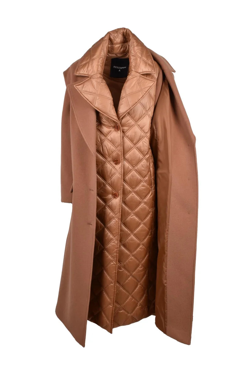 Long Convertible Coat - Brown