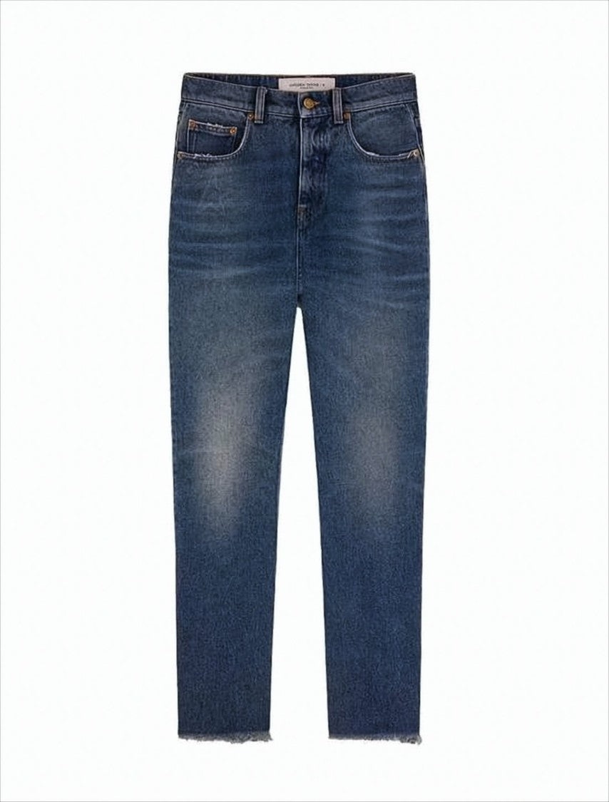 Classic Straight-Leg Denim Pants With Vintage Finish