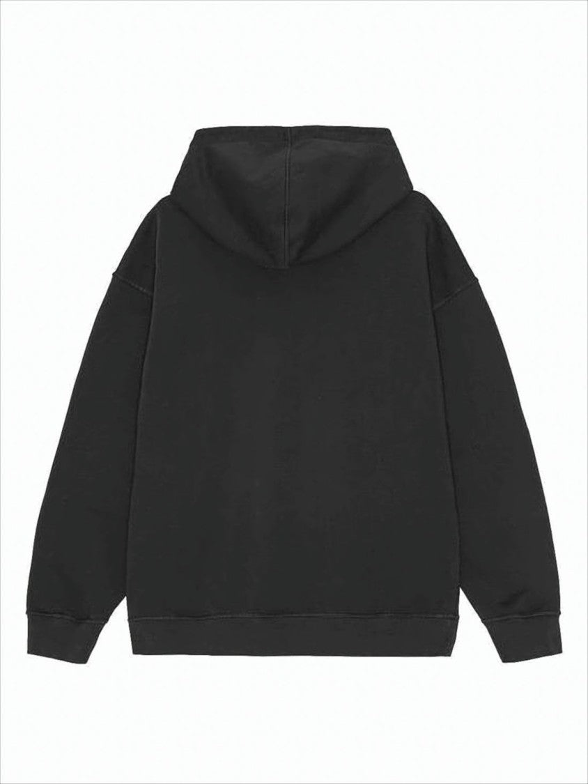 Bluza z kapturem o swobodnym kroju z nadrukiem