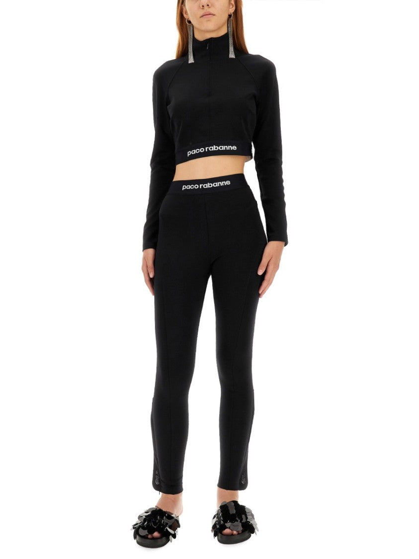 Cropped Top With High Collar