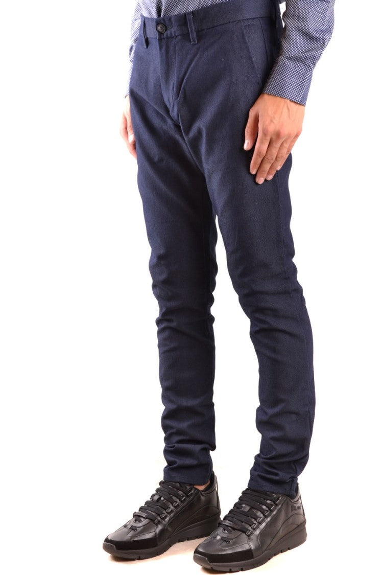 Teksturowane Spodnie Slim Fit z Klasycznym Pasem