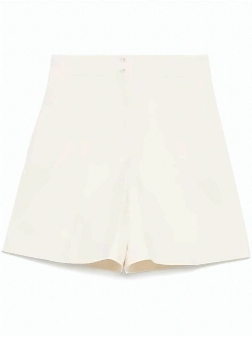 High-Waisted Tailored Shorts with Double-Button Closure