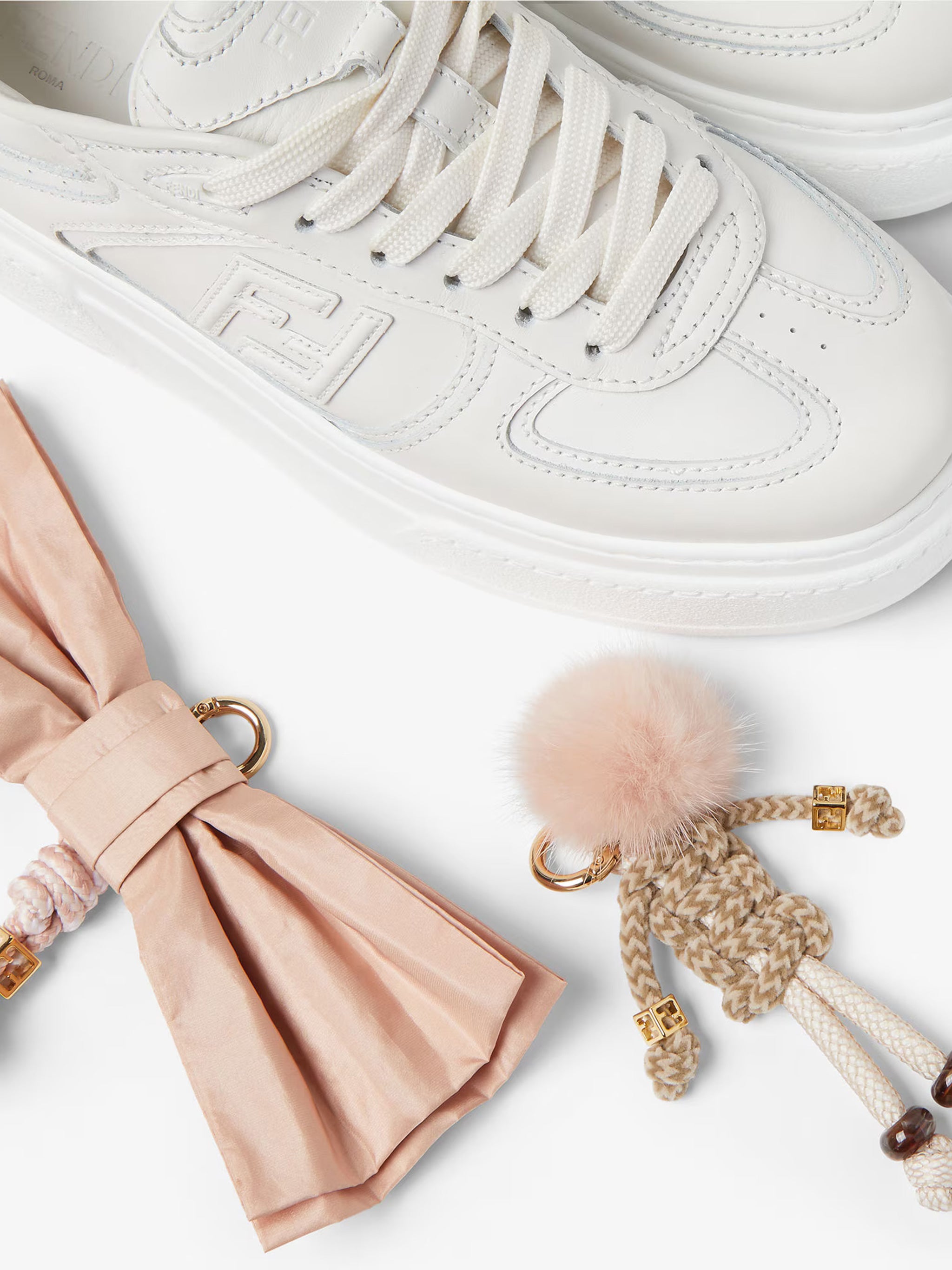 White Match Leather Doll Accessories Sneakers