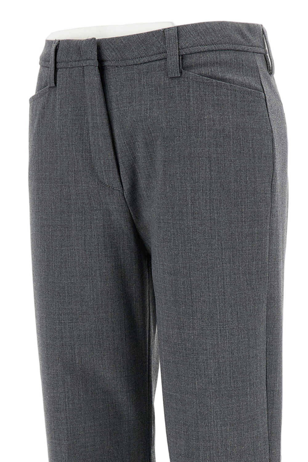 High-Waisted Blue Trousers With Relaxed Silhouette
