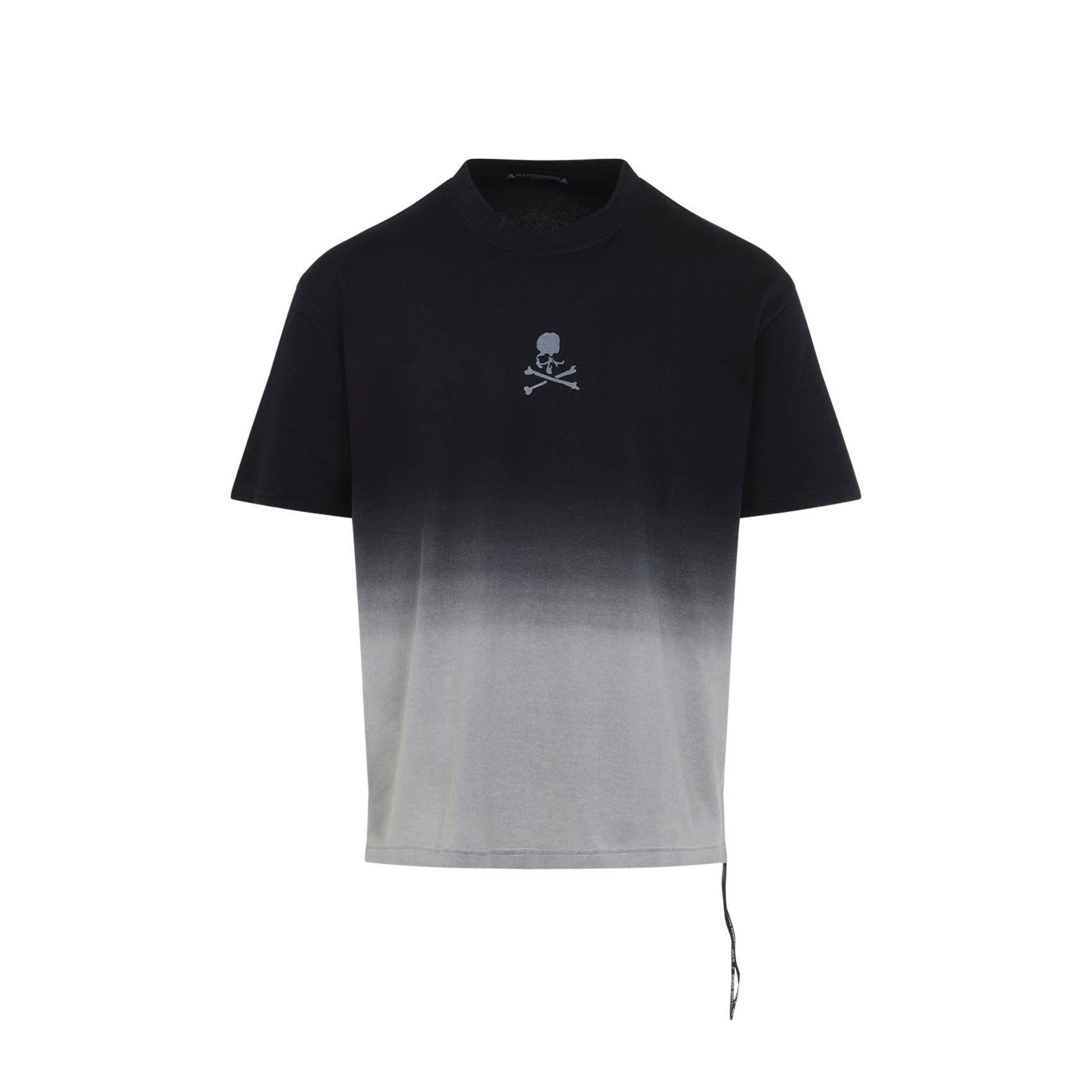 Gradient Design T-Shirt with Skull Emblem