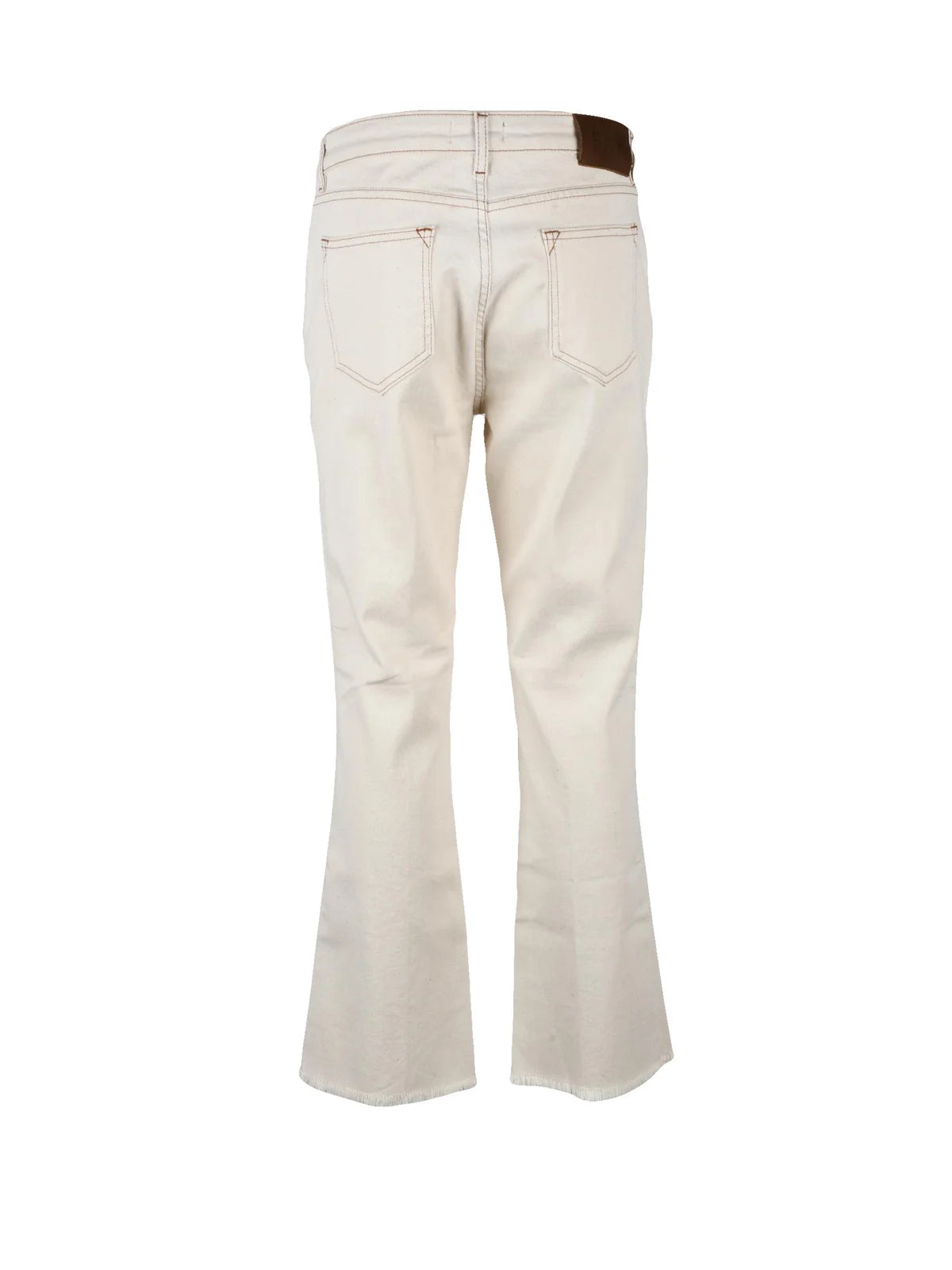 Beige Cotton Elastane Jeans