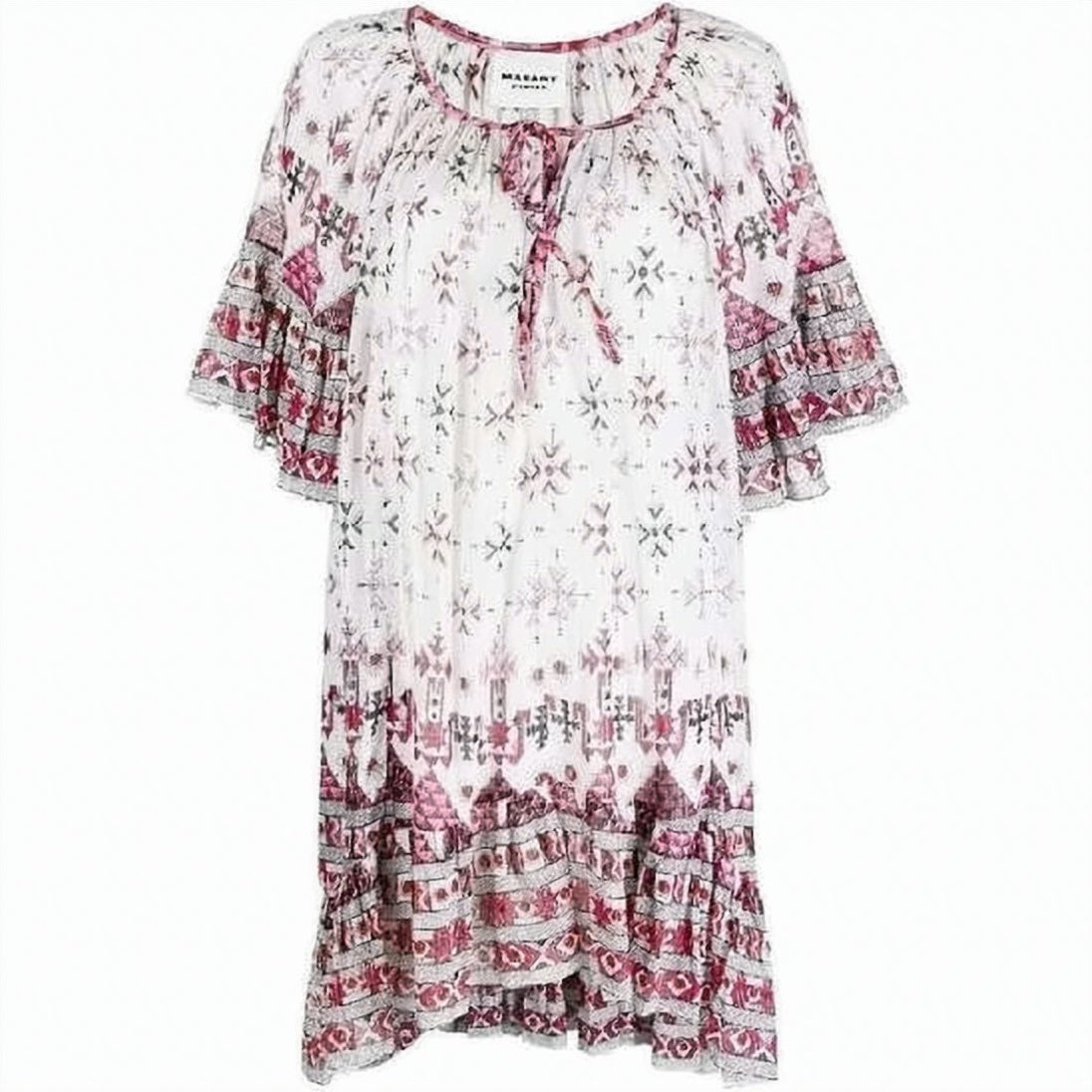 Floral Print Midi Dress with Tie Detail