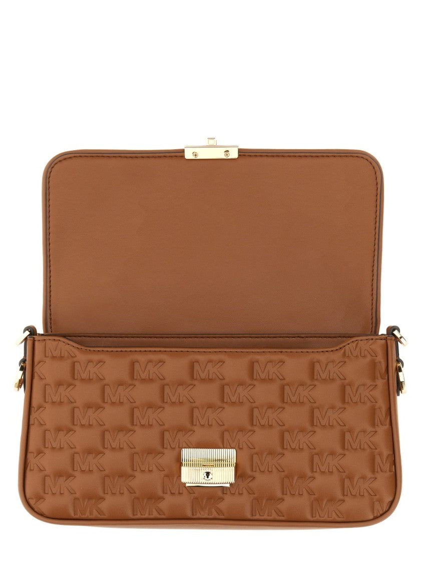 Logo-Embossed Structured Shoulder Bag