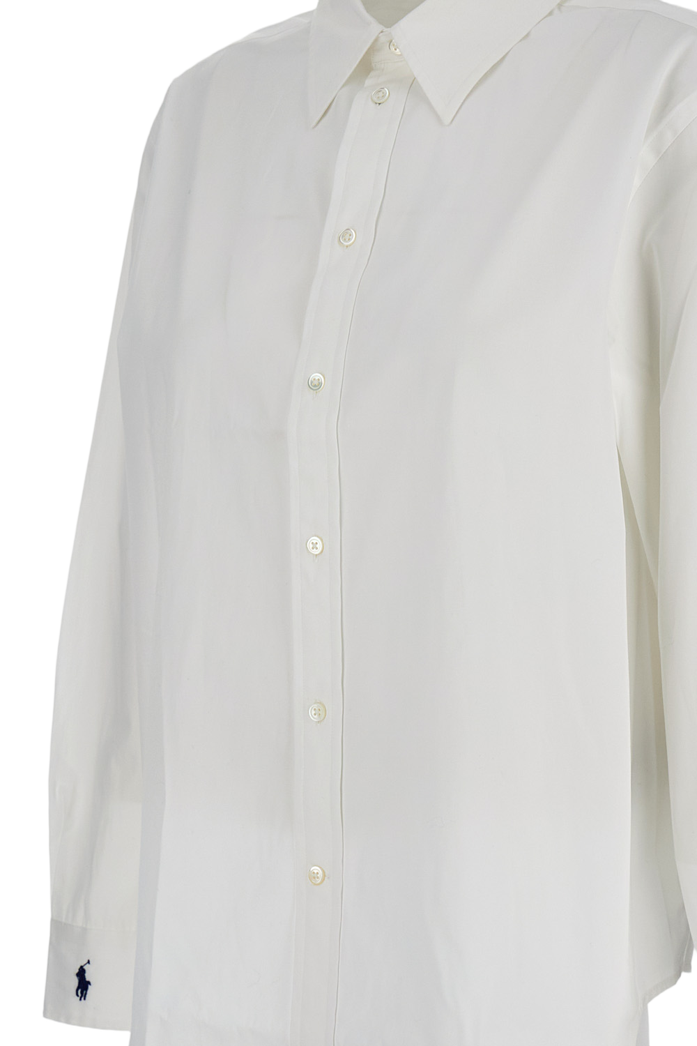 Front Button Closure White Cotton Shirt