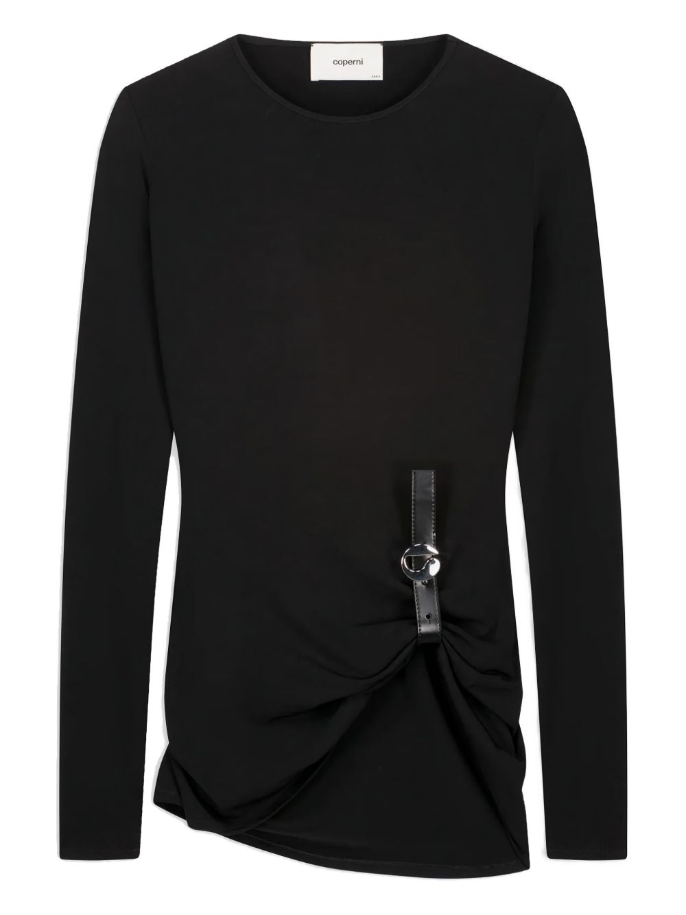 Gathered Detail Top with Buckle Accent
