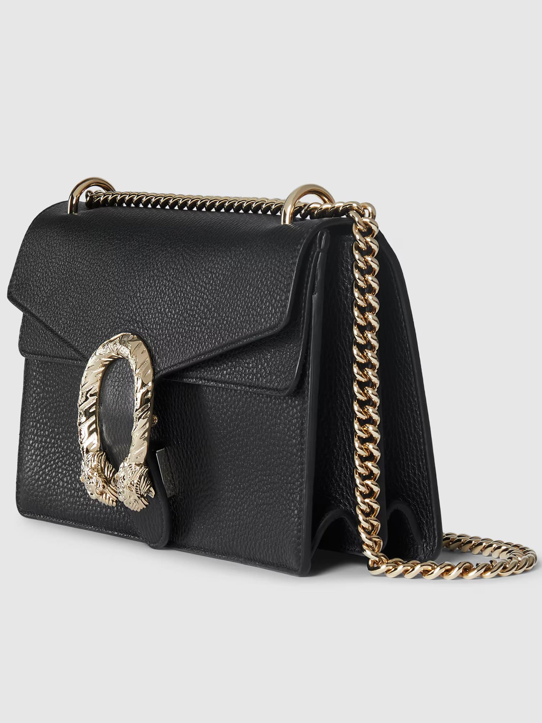 Black Dionysus Medium Leather Shoulder Bag