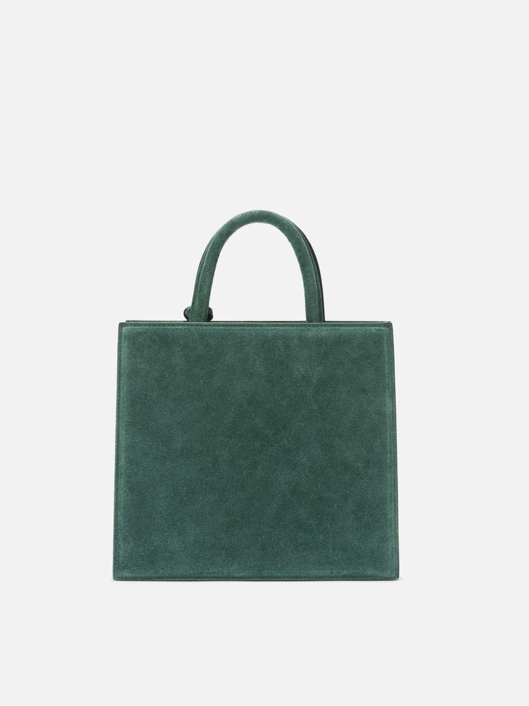 Midi Green Bovine Leather Shop Bag