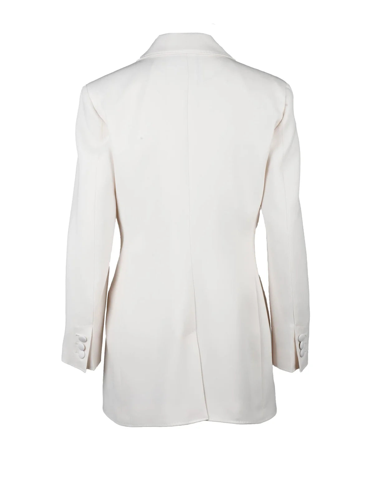 White Triacetate Polyester Double-Breasted Jacket
