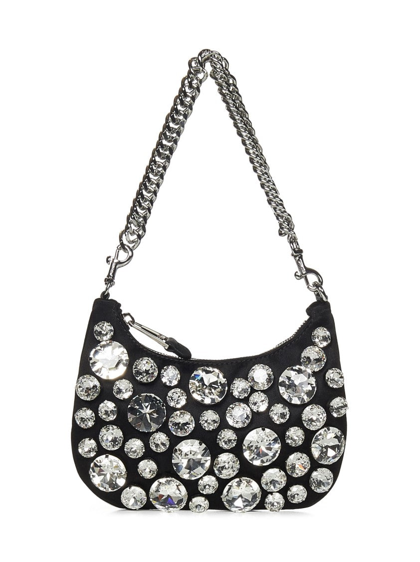 Black Satin Shoulder Bag