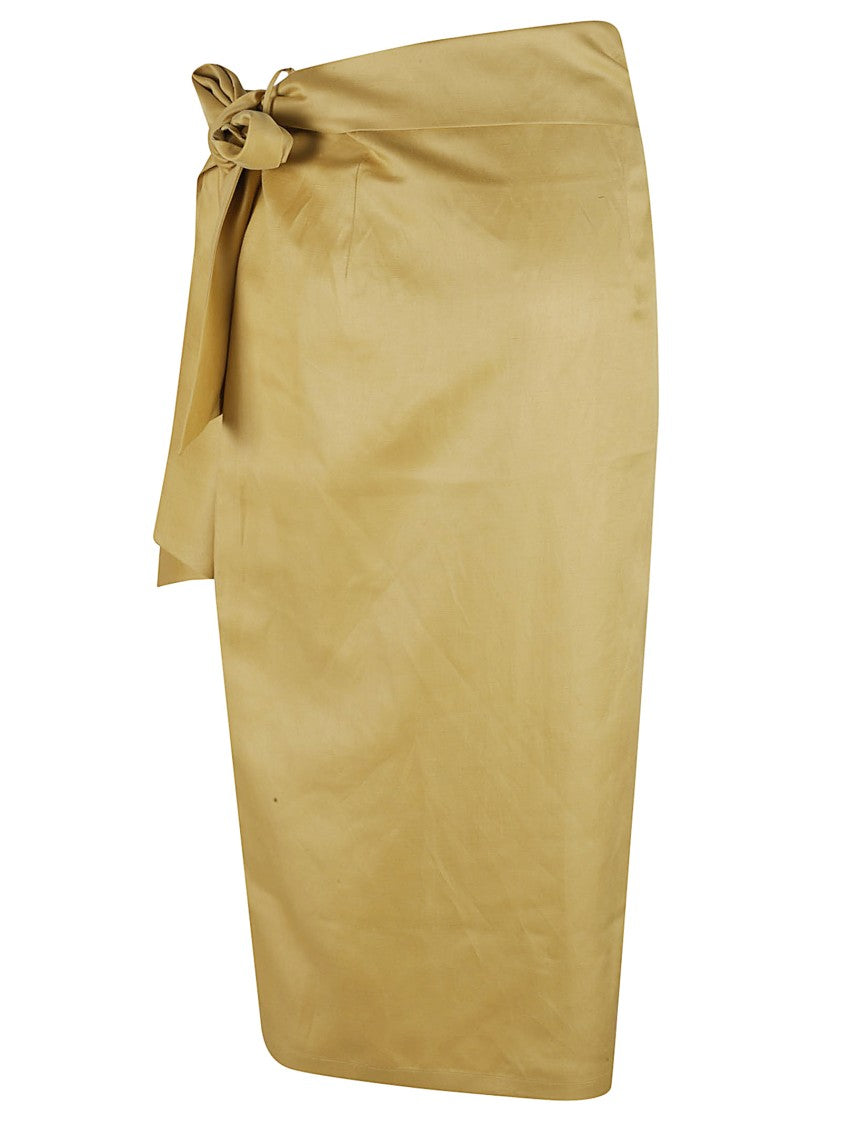 Knee-Length Wrap Skirt