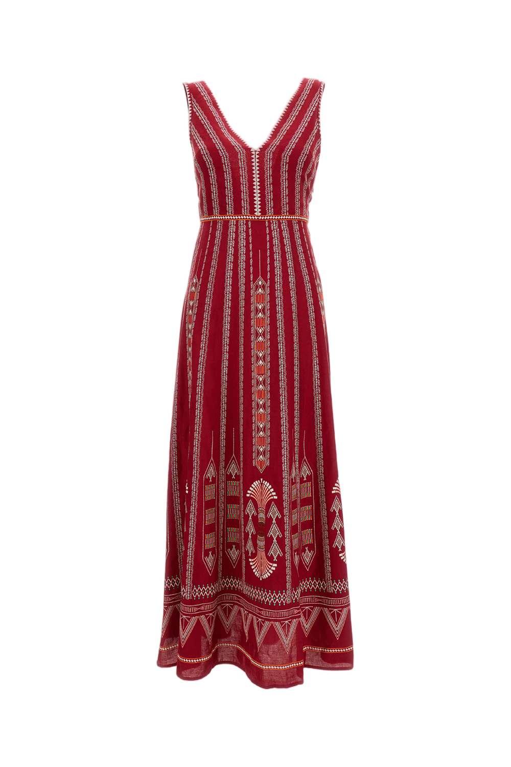 Ballerina Embroidered Linen-Cotton Dress