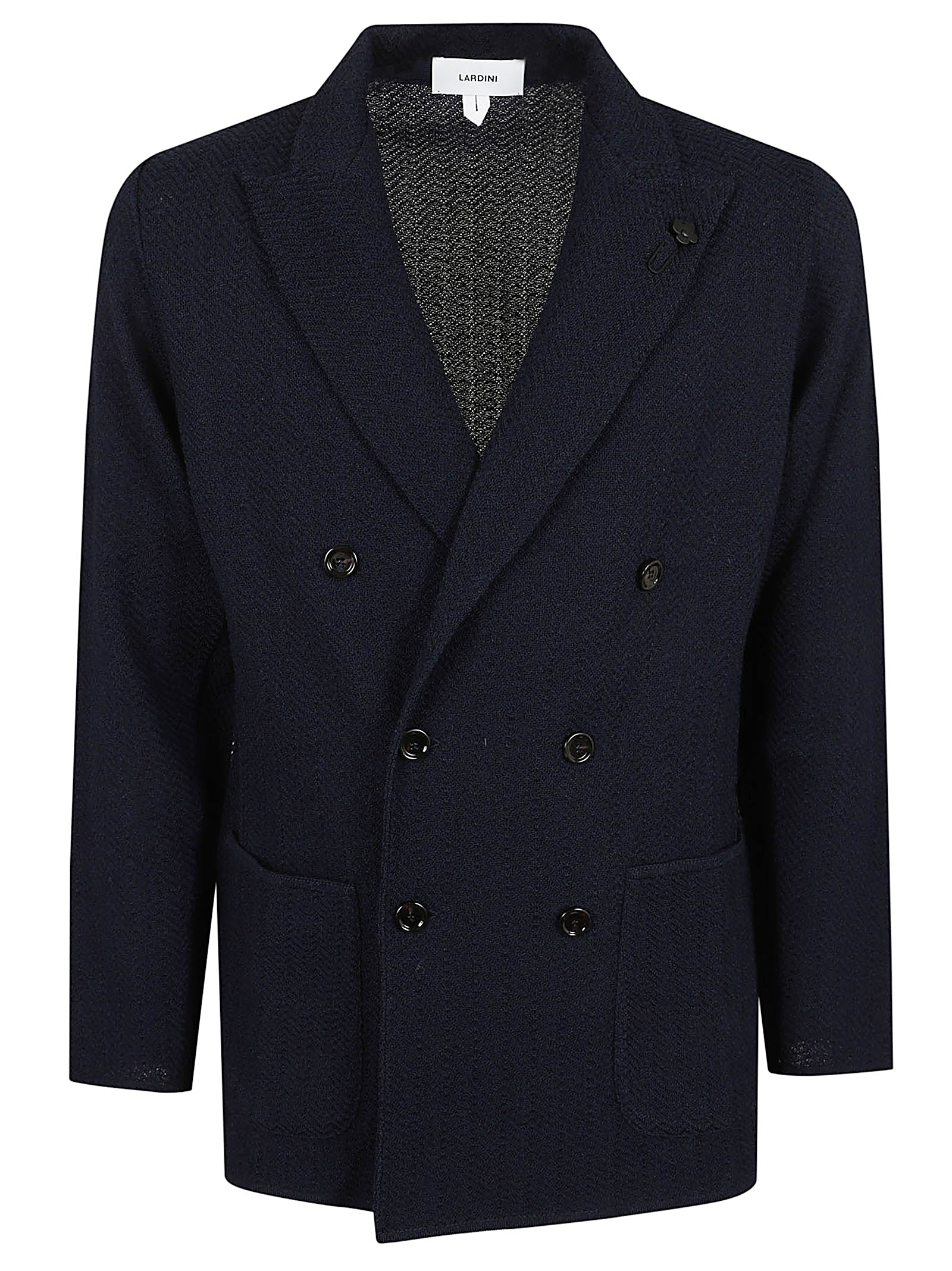 Double-Breasted Tailored Jacket with Textured Finish