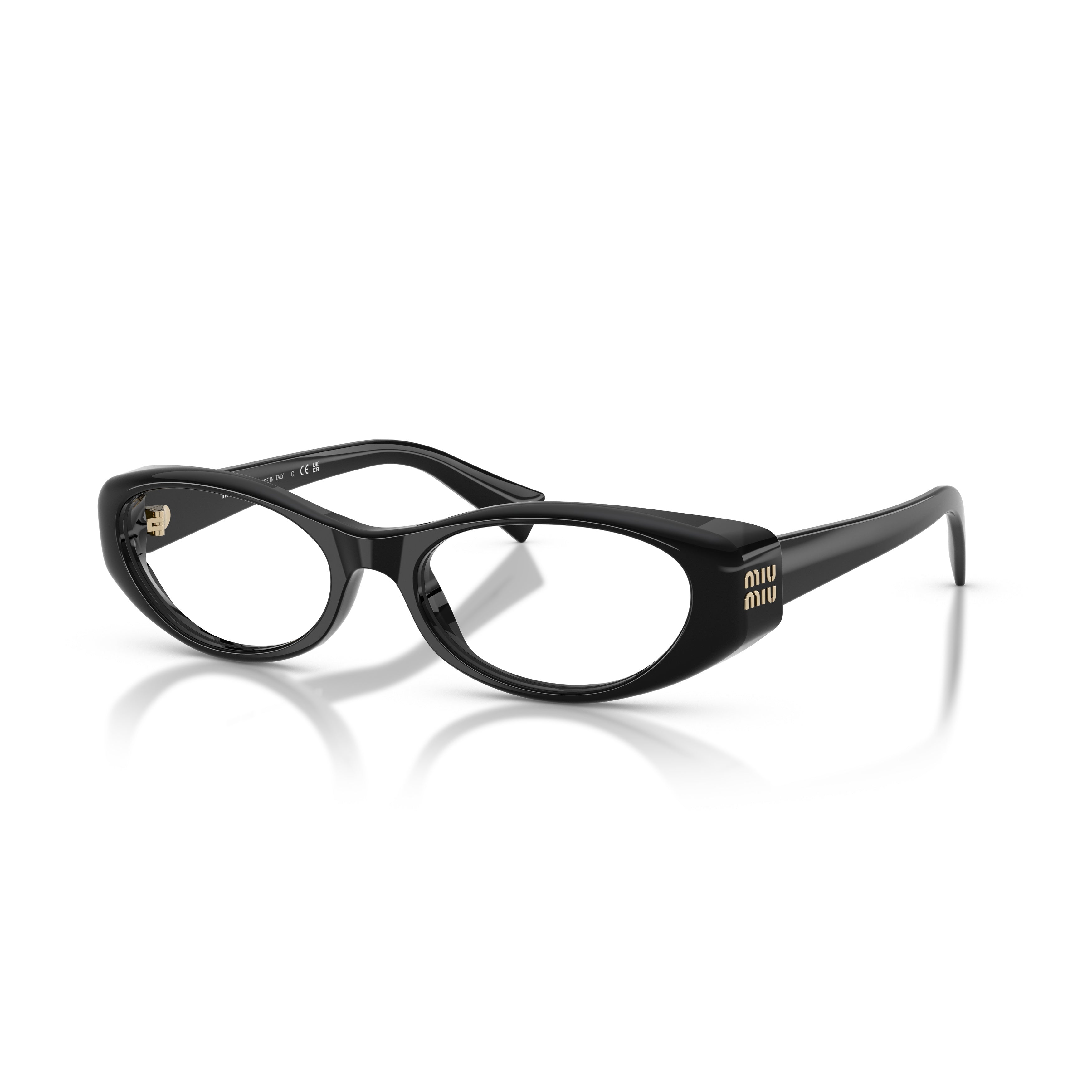 0mu 03zv Oval-Frame Black Acetate Sunglasses