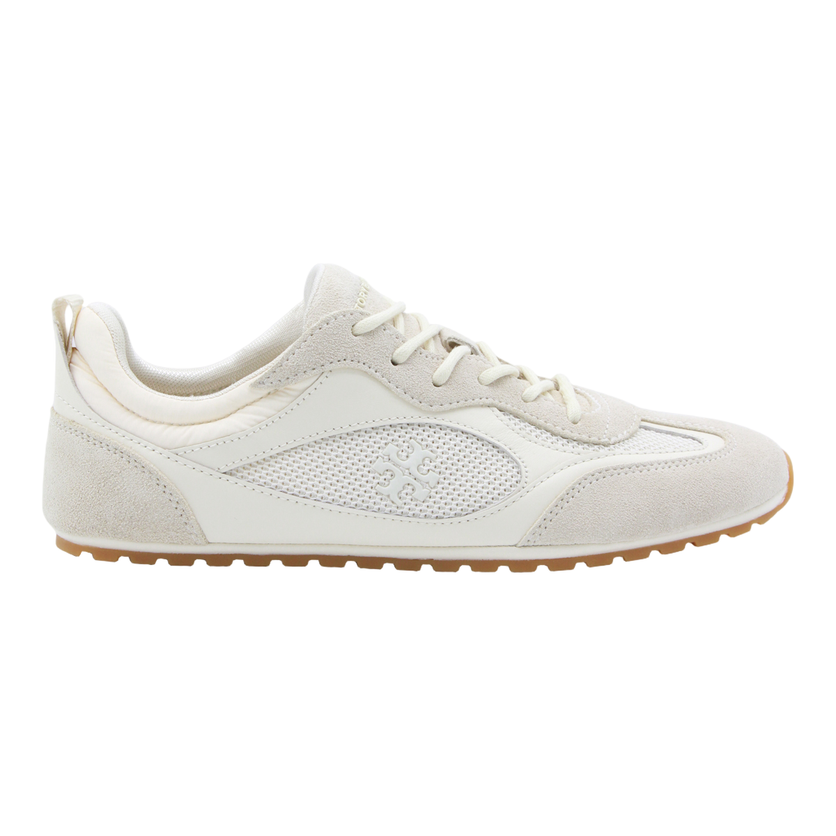 Low-Profile White Sneakers with Suede Overlays