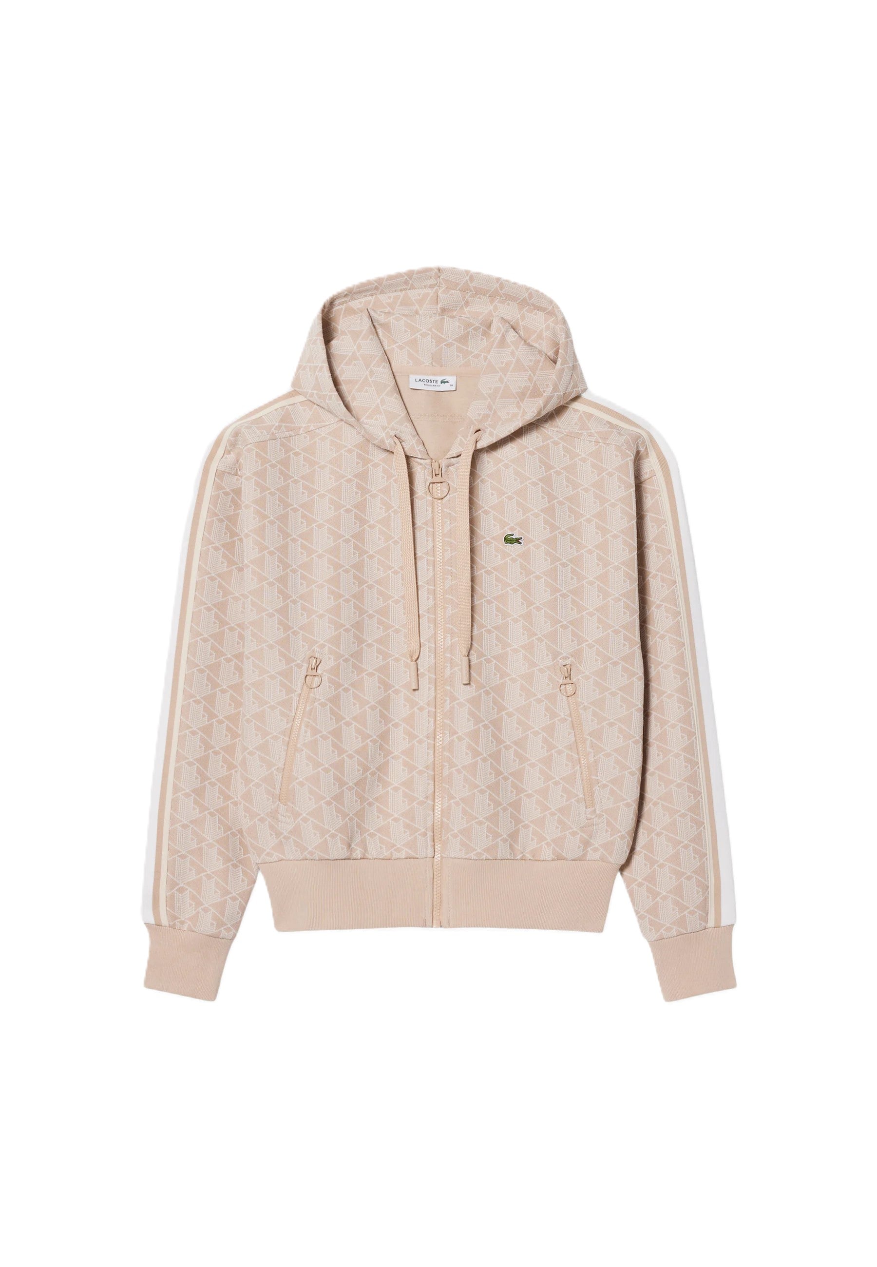 Beige Monogram Jacquard Hoodie