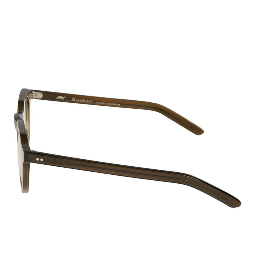 Storiko Rounded Olive-Toned Acetate Eyeglasses with Keyhole Bridge