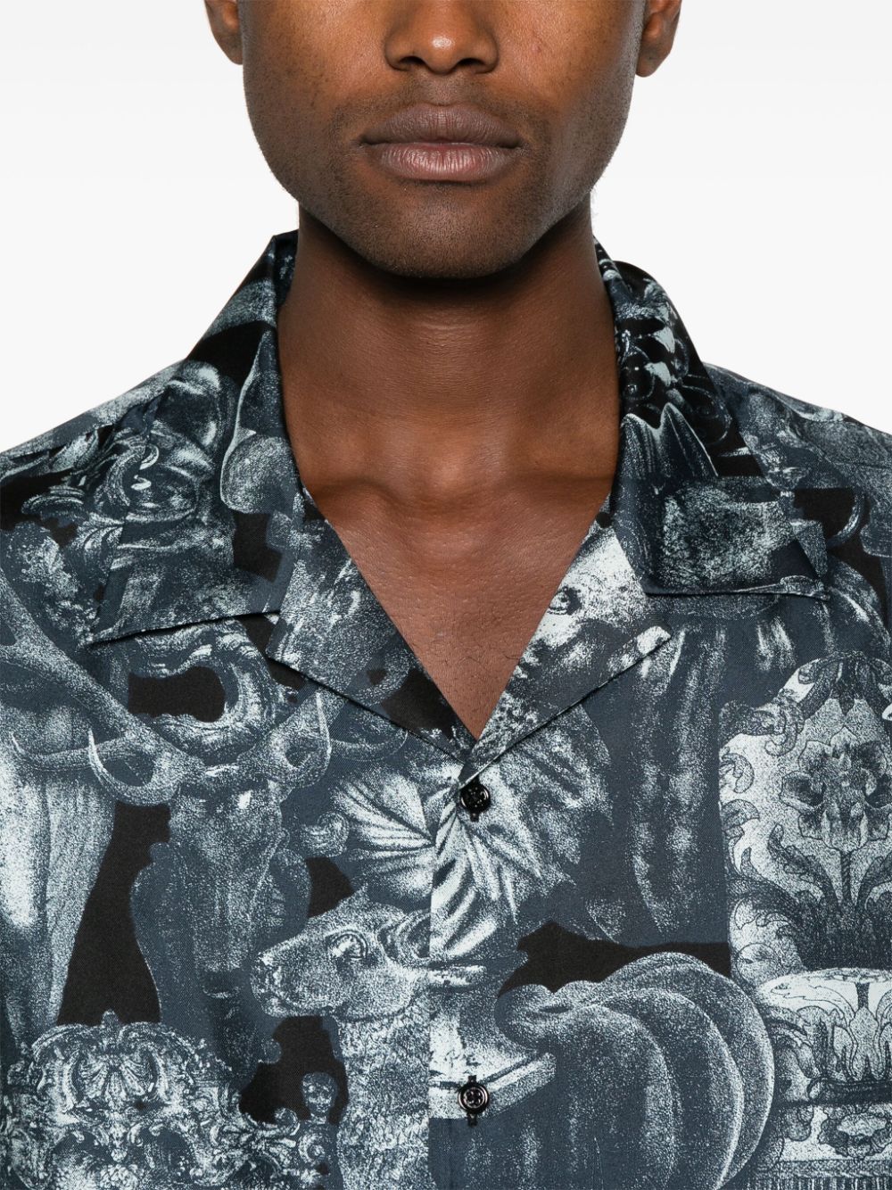 Indigo Blue Silk Shirt