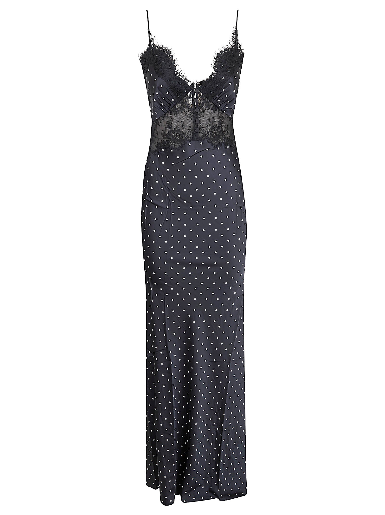 Polka Dot Satin Midi Dress