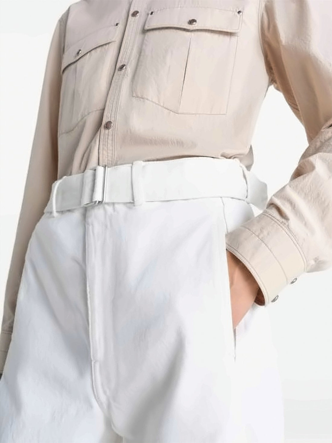 Wide-Leg Pants with Twisted Belt Detail