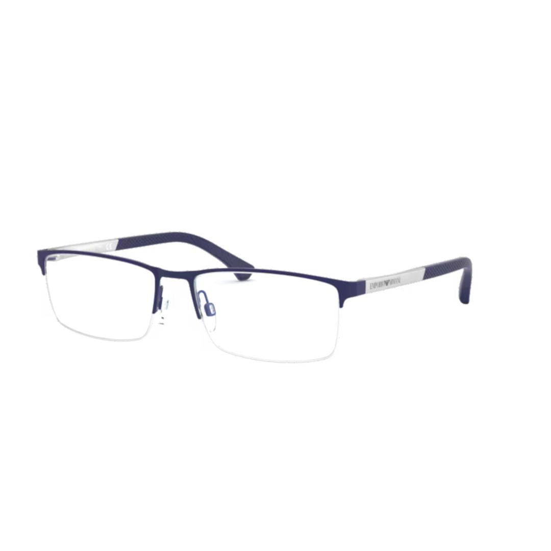 0ea1041 Semi-Rimless Metal Eyeglasses with Rectangular Lenses