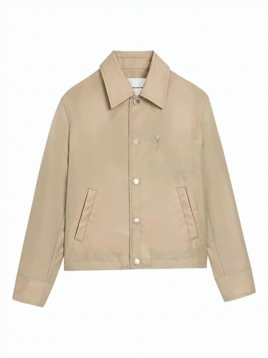 Cropped Boxy Jacket With Snap Button Closure