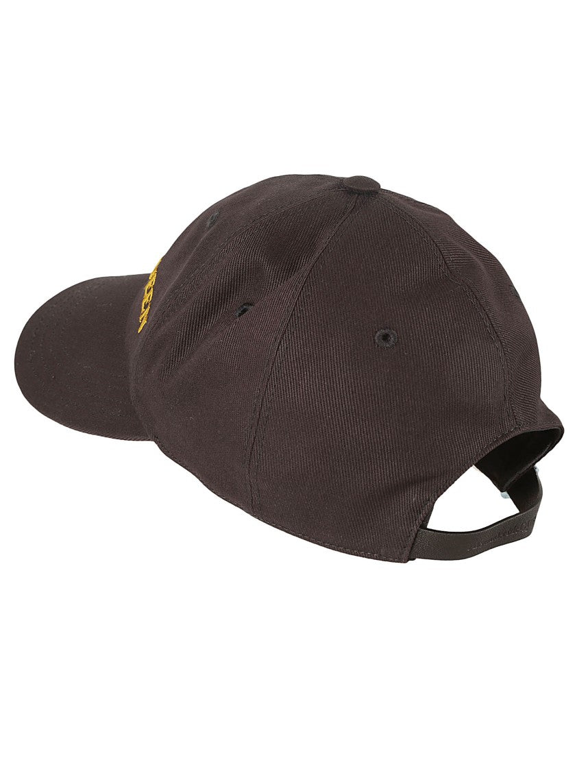 Structured Black Cap With Contrasting Logo