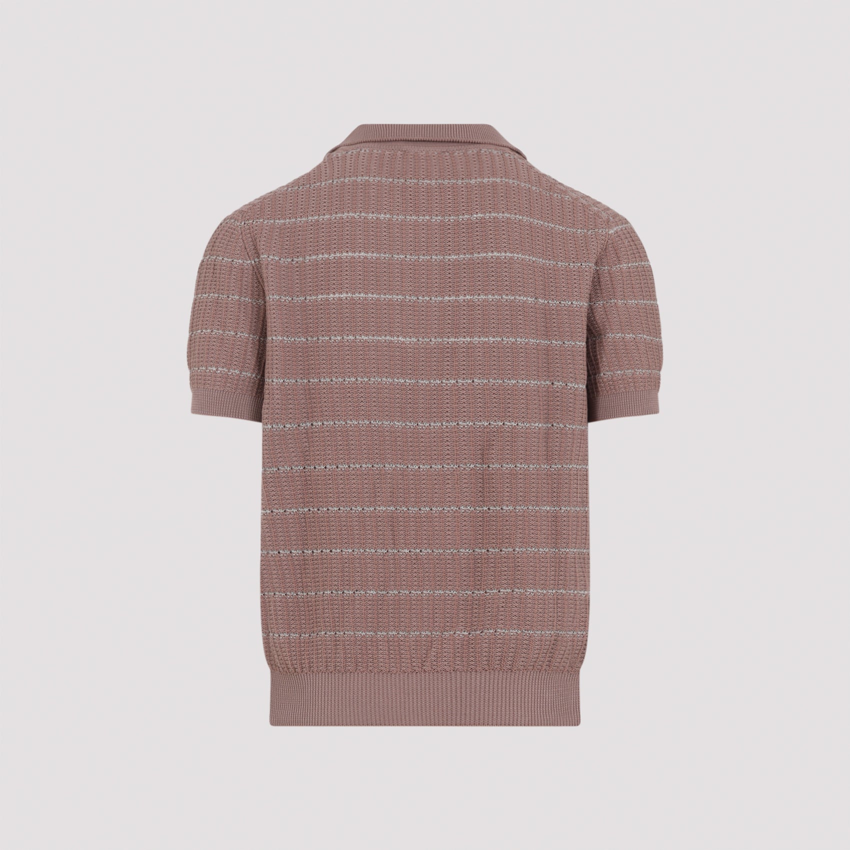 Textured Cotton-Linen Knit T-Shirt With Ribbed Trim