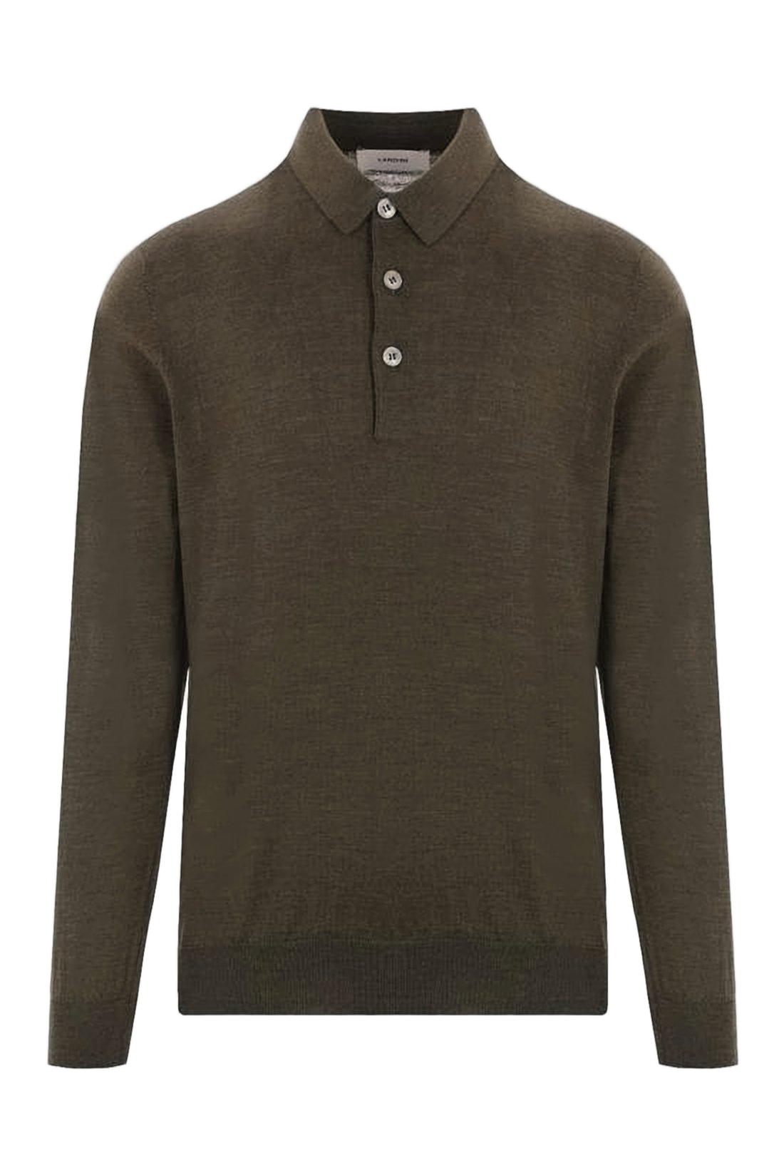 Long-Sleeve Wool Polo Shirt