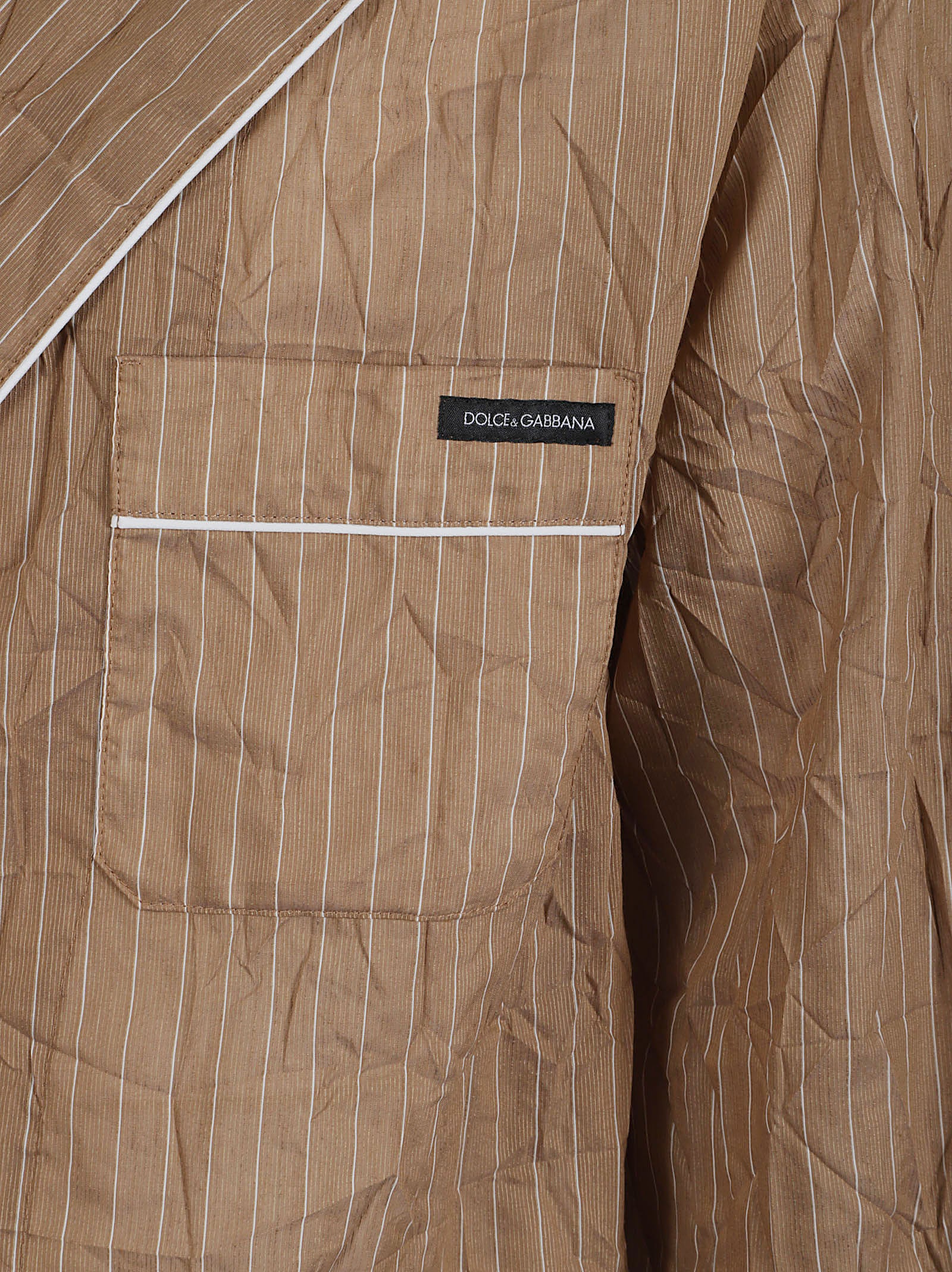 Brown Pinstriped Jacket with Classic Lapel