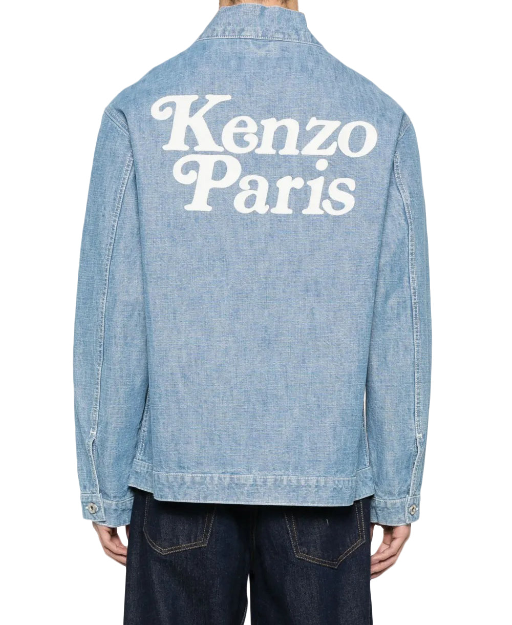 Relaxed-Fit Denim Jacket With Shawl Collar And Vintage Detailing