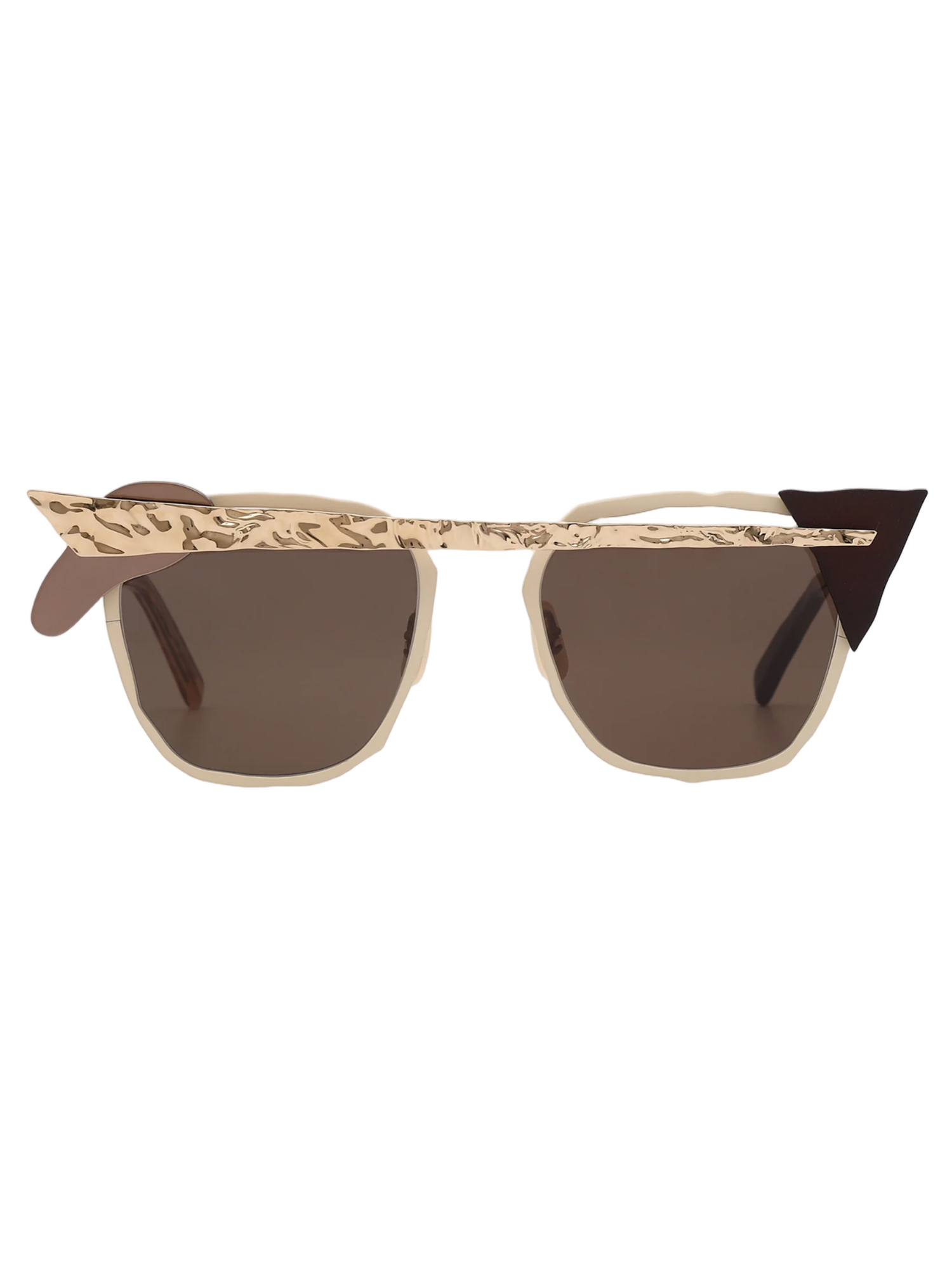 Octagonal Brown Titanium Sunglasses