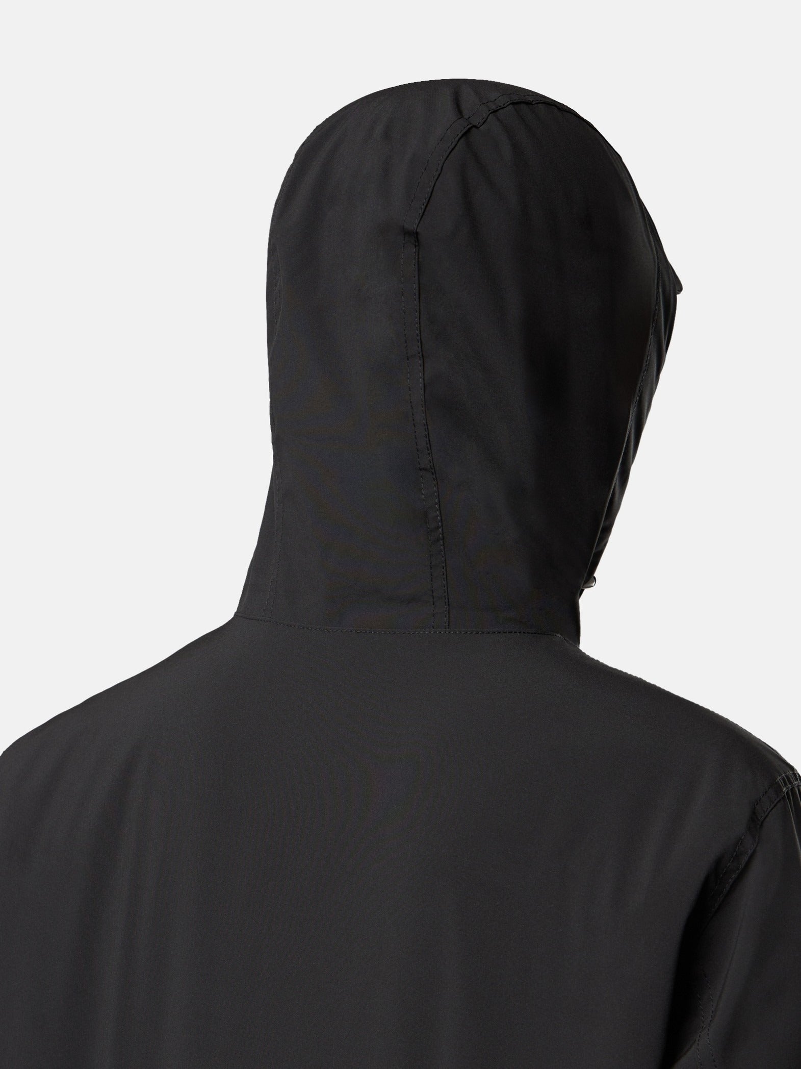 Black Outerwear Jacket With Hood