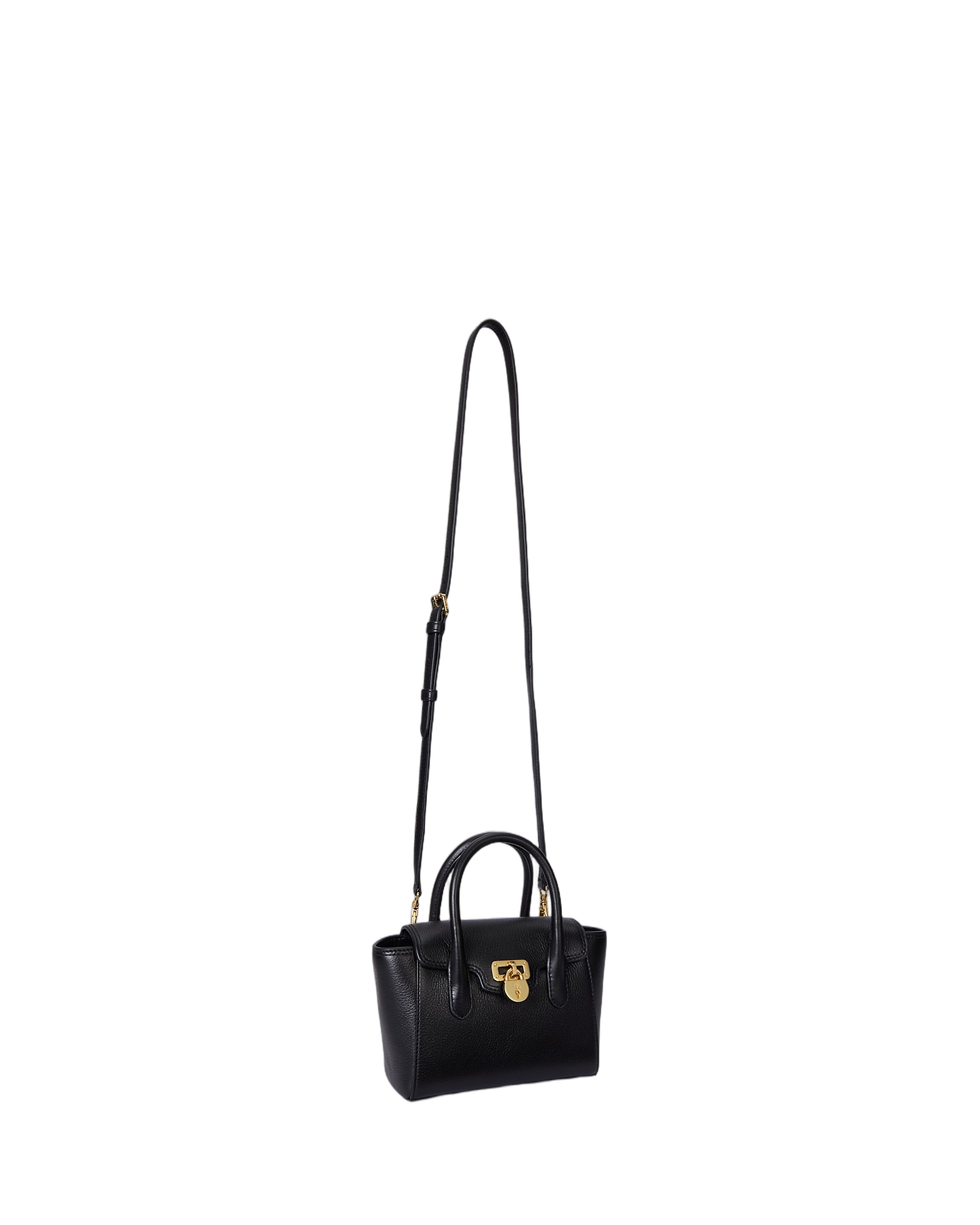 Compact Textured Leather Satchel