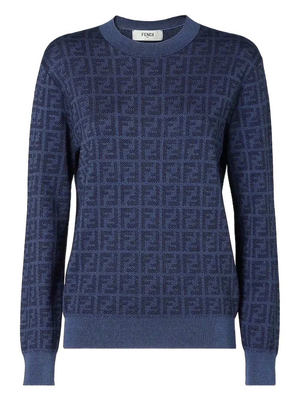 Textured Crew Neck Sweater With Geometric Design