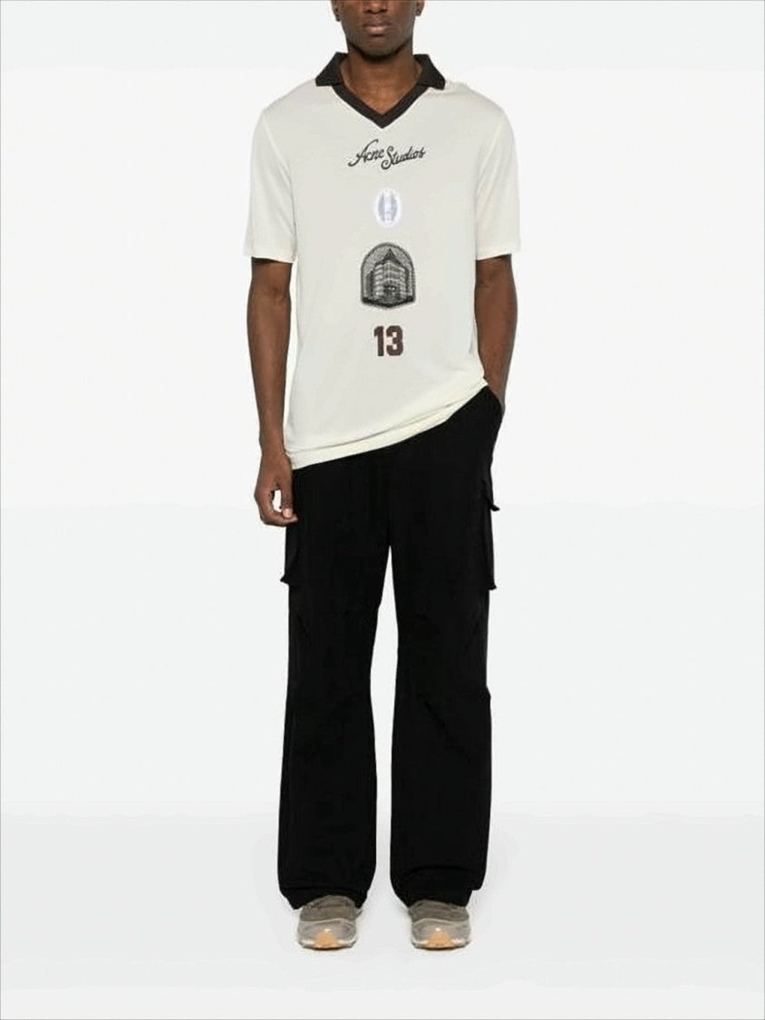 Short-Sleeve Polo Shirt With Graphic Prints And Contrasting Trim