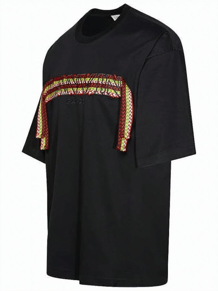 Graphic Design Black Short-Sleeved T-Shirt by LANVIN